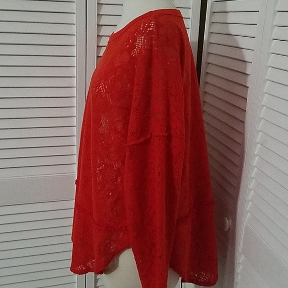 FREE PEOPLE NOT COLD IN THIS OPEN KNIT SWEATER OVERSIZED BEACH SUMMER SWEATER - Picture 6 of 10